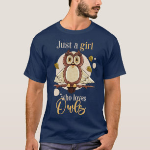 Girl Animal Lover Gift Birds Cute Owl T-Shirt