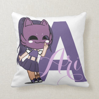 Girl Anime Gacha Decor Purple Ari Cushion