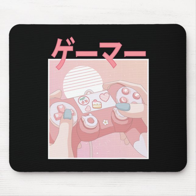 Girl Anime Kawaii Gaming Cute Video Game Women Gir Mouse Pad (Front)