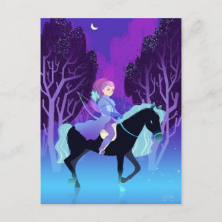 Girl Archer Riding a Horse  Postcard