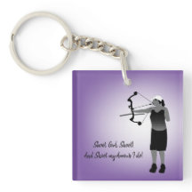 Girl Arm Amputee Pararcher Key Ring