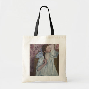 Girl Arranging Her Hair, 1886 (oil on canvas) Tote Bag