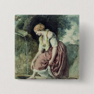 Girl at a Conduit 15 Cm Square Badge
