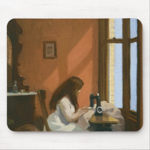 Girl at a Sewing Machine (by Edward Hopper) Mouse Pad