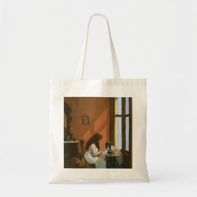 Girl at a Sewing Machine (by Edward Hopper) Tote Bag (Front)