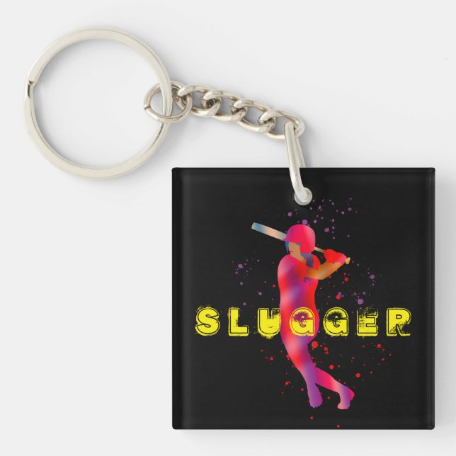 Girl at Bat Key Ring (Front)