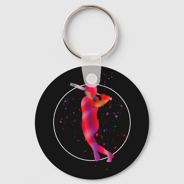 Girl at Bat Key Ring (Front)