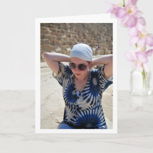 Girl at Pyramids of Giza Card