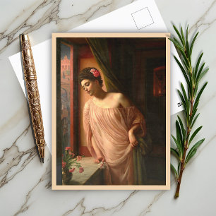 Girl at the window by Edward John Poynter Postcard