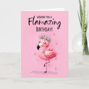 Girl Away At School Birthday Fabulous Flamingo Card