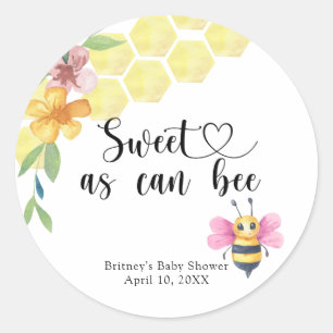Girl Baby Bee - sweet as can bee Classic Round Sticker