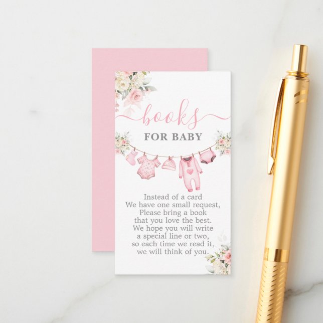 Girl Baby Clothes Baby Shower Books for Baby Enclosure Card (Front/Back In Situ)