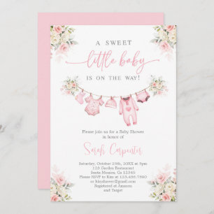 Girl Baby Clothes Baby Shower Invitation