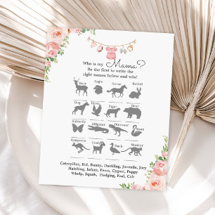 Girl baby clothes baby shower Who is my mama game