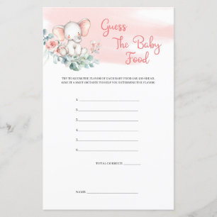 Girl Baby Elephant Eucalyptus Guess The Baby Food