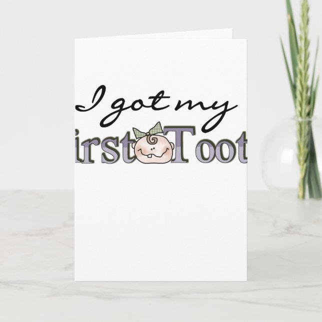 Girl Baby First Tooth Card (Front)