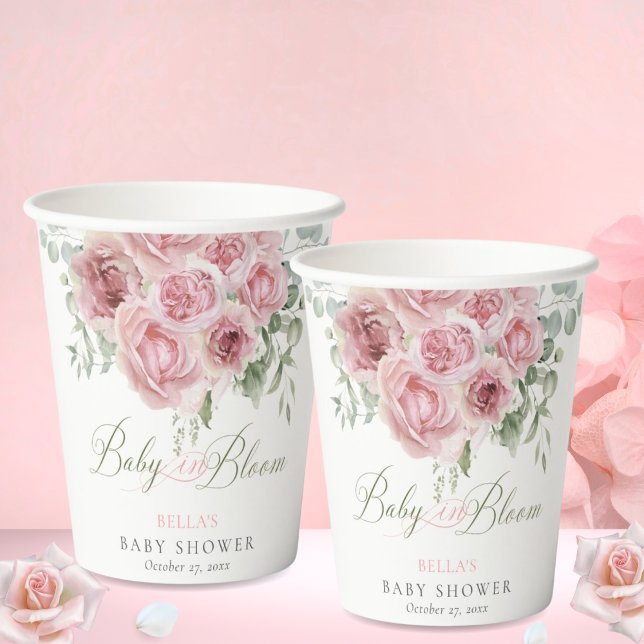 Girl Baby in Bloom Baby Shower Paper Cups (Creator Uploaded)