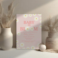 Girl Baby in Bloom Daisy Floral Pink Baby Shower 