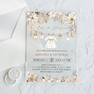 Girl Baby It's Cold Outside Baby Shower Acrylic Invitations