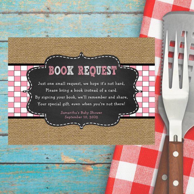 Girl Baby Q, BBQ Baby Shower book request card (Creator Uploaded)