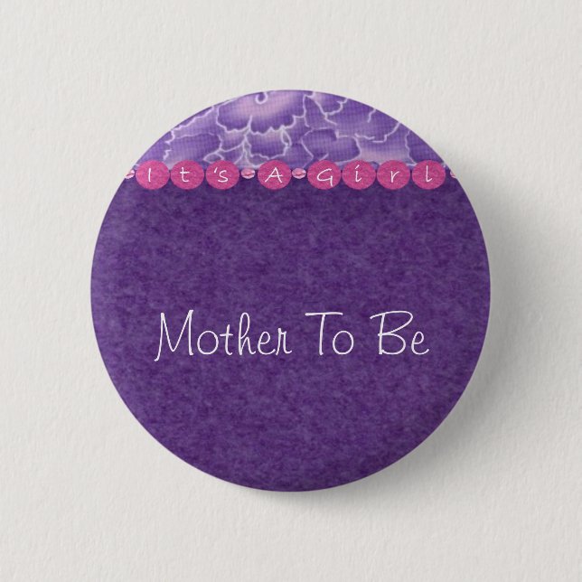 Girl-baby shower 6 cm round badge (Front)