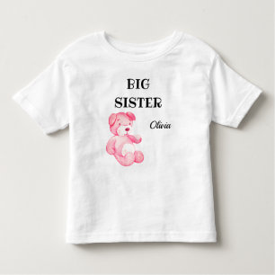 Girl Baby Shower Attire Cute Big Sister 2T to 5-6T Toddler T-Shirt