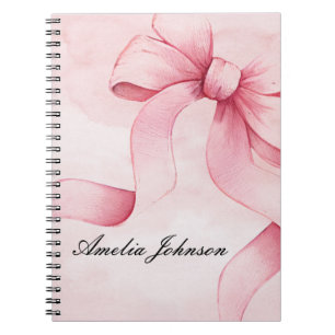 Girl Baby Shower Blush Pink Ribbon Coquette   Notebook