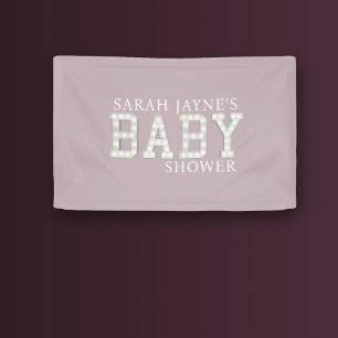 Girl Baby Shower Dusty Pink Custom Party Banner