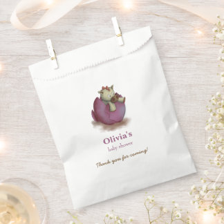 Girl baby shower favour bags with baby dragon