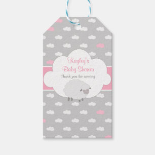 Girl Baby Shower Favour Tags (Fluffy Sheep & Cloud