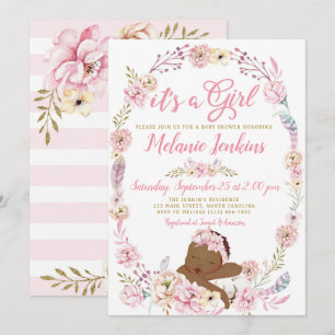 Girl Baby Shower Floral Invitation