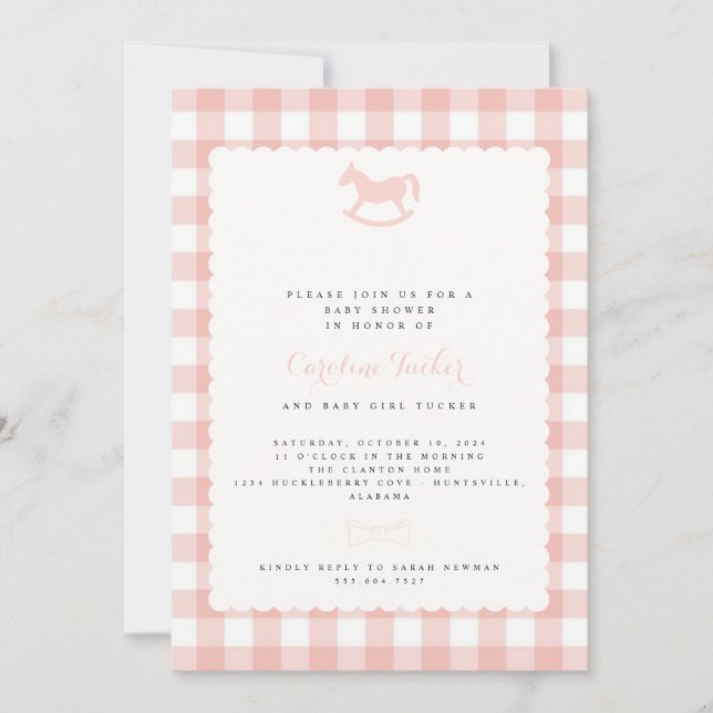 girl baby shower invitation (Front)