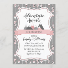 Girl Baby Shower Invitation Adventure Awaits