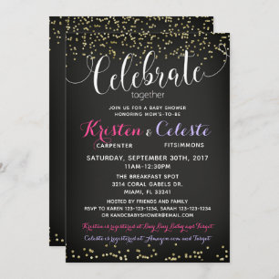 Girl Baby Shower Invitation combined joint Friends