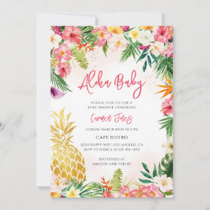 Girl Baby Shower Luau Invitation