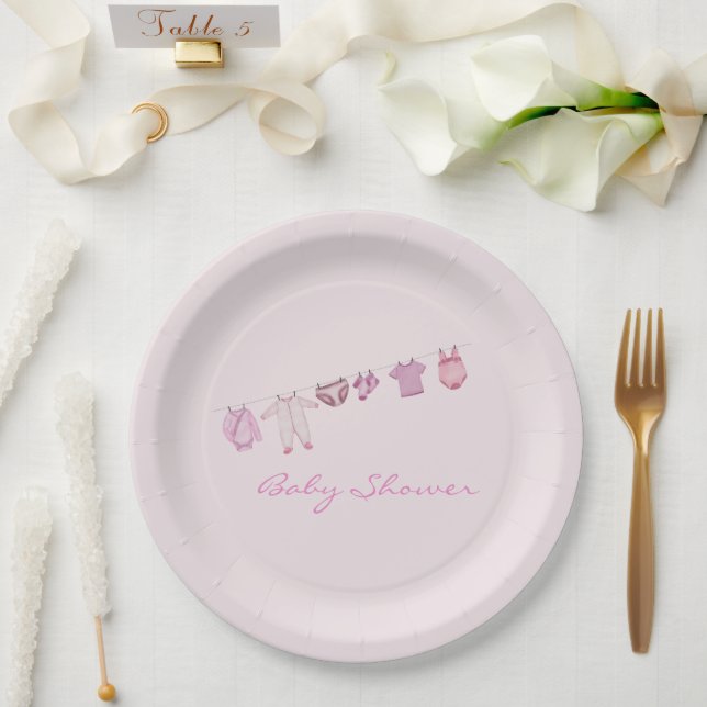 Girl Baby Shower Paper Plate (Wedding)