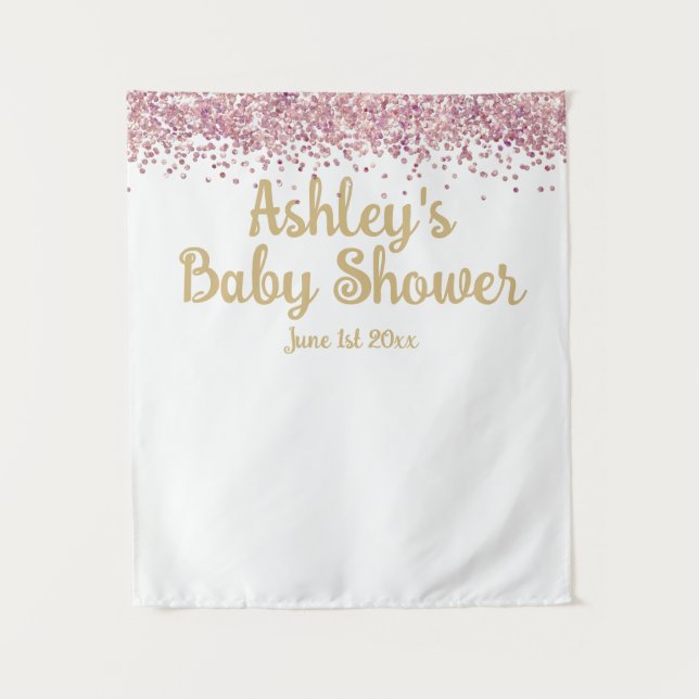 Girl Baby Shower Photo Booth Backdrop Photo Prop Tapestry (Front)