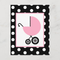 Girl Baby Shower - Pink Carriage & Polka Dots