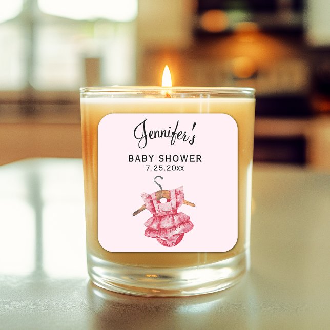 Girl Baby Shower Pink Dress 3-in Candle Sticker (Creator Uploaded)