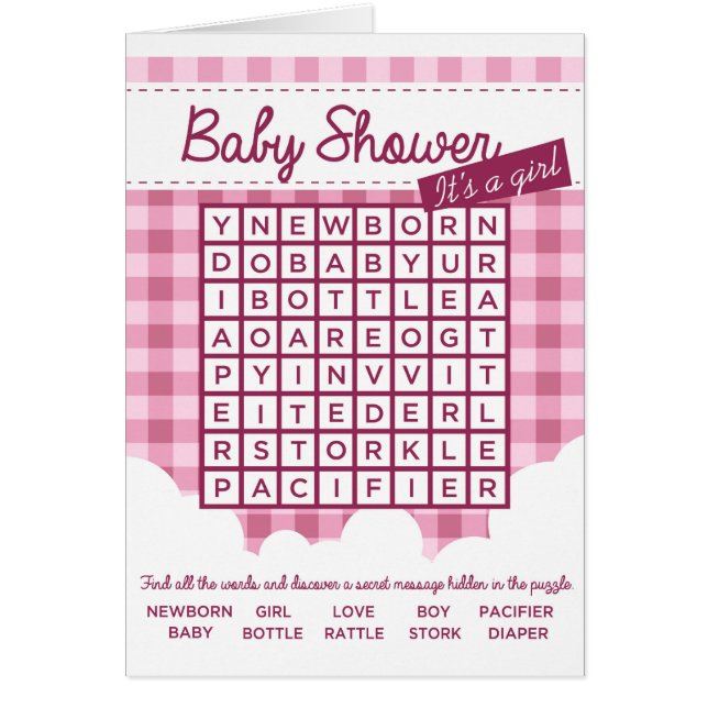 girl baby shower puzzle (Front)