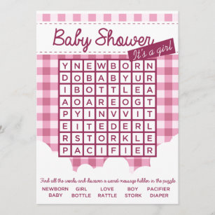 girl baby shower puzzle invitation