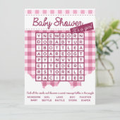 girl baby shower puzzle invitation (Standing Front)