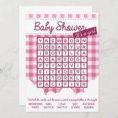 girl baby shower puzzle invitation (Front/Back)