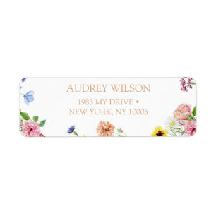Girl Baby Shower Sweet as can Bee Floral Return Address Label