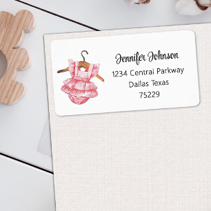 Girl Baby Shower Vintage Dress Address Label