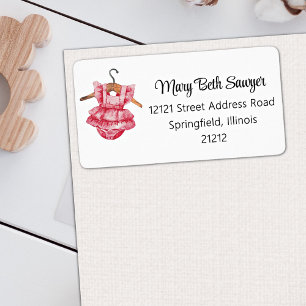 Girl Baby Shower Vintage Dress Address Label