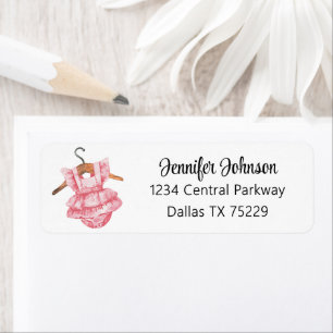 Girl Baby Shower Vintage Dress Address Return Address Label