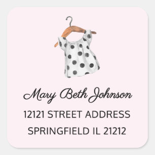 Girl Baby Shower Watercolor 1.5-in Address Sticker