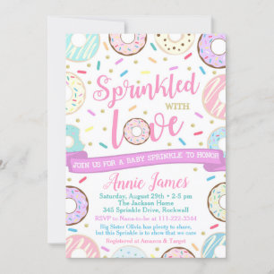 Girl Baby Sprinkle Invitation Doughnut Baby Sprink