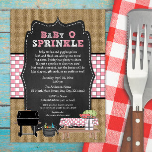 Girl BabyQ Sprinkle, BBQ Baby Shower, BABY Q Invitation